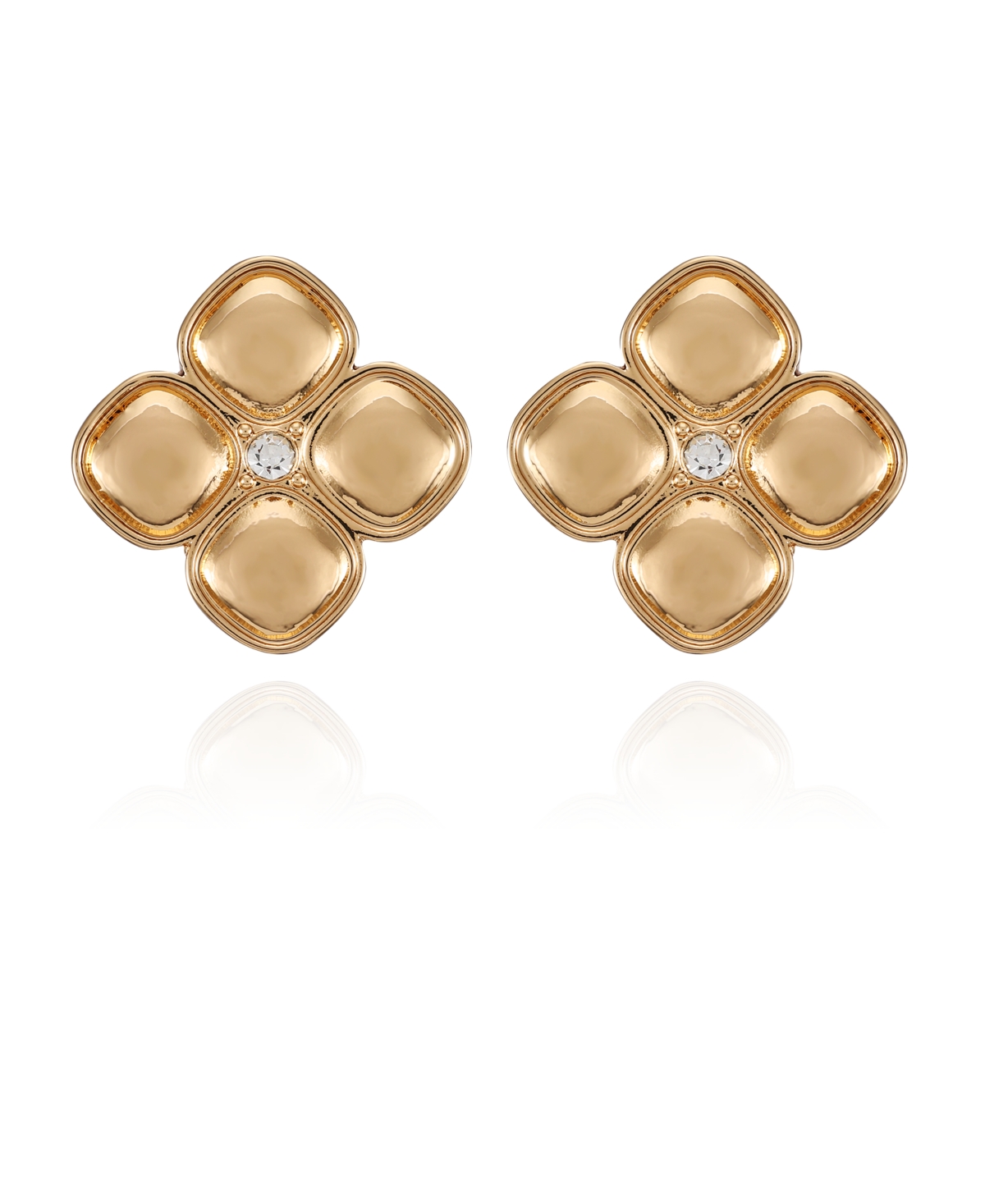 Shop T Tahari Gold-tone Clip On Button Earrings