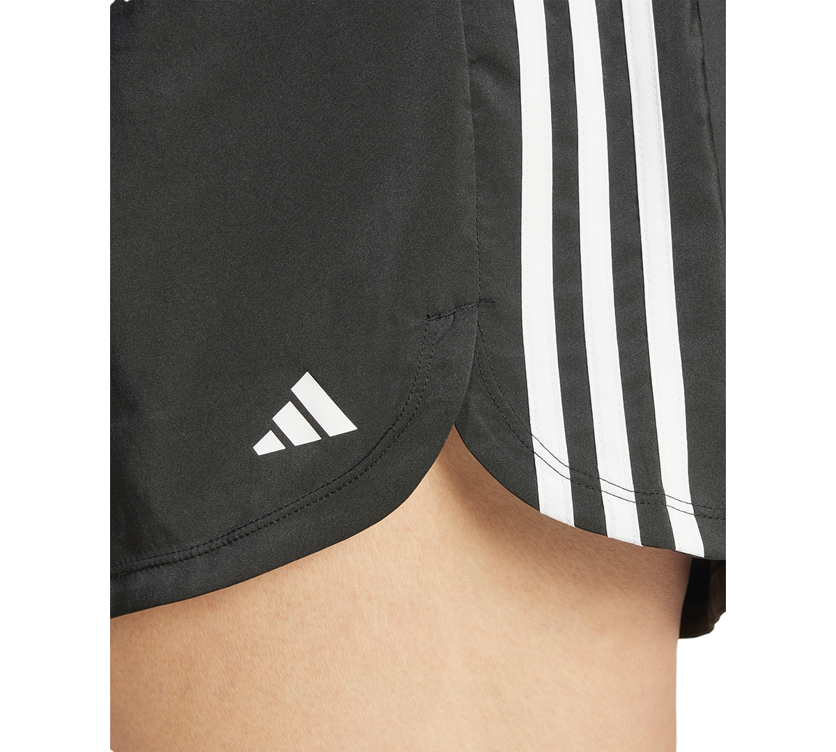 Shop Adidas Originals Plus Size Pacer Training 3-stripes Woven High-rise Shorts In Black,whit