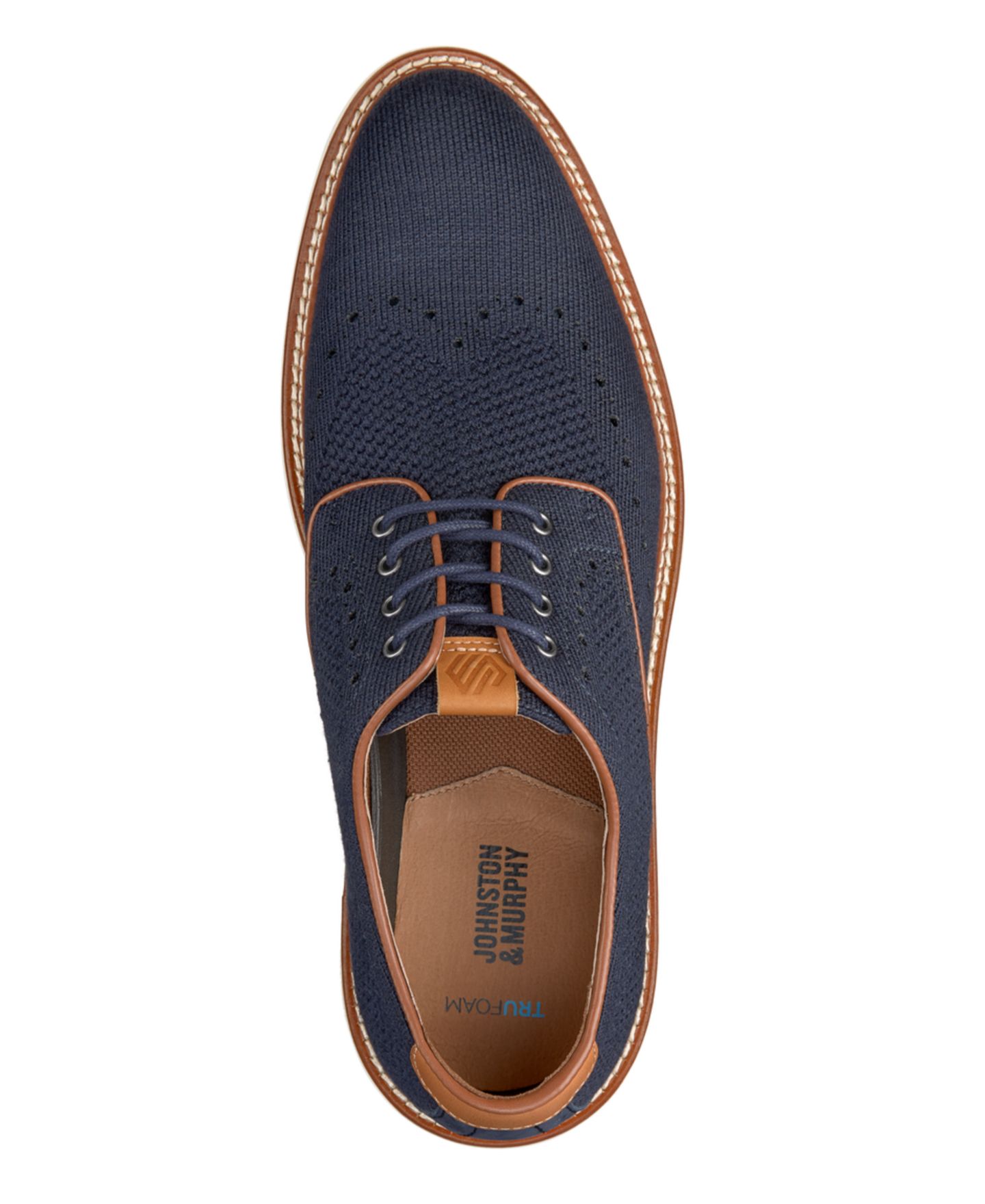 Мужское платье Johnston & Murphy Johnston Murphy Hodges Wing Lace Up Dress Casual Shoe, цвет: Тёмно-синий вязаный — фото 8