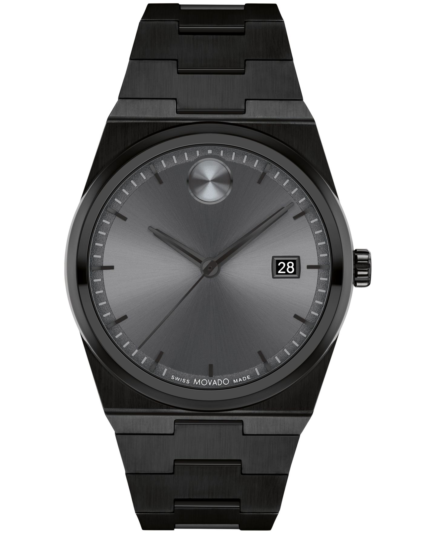 Мужские часы Movado Quest Swiss Quartz Ionic Plated Black Steel 40mm Watch — фото 1