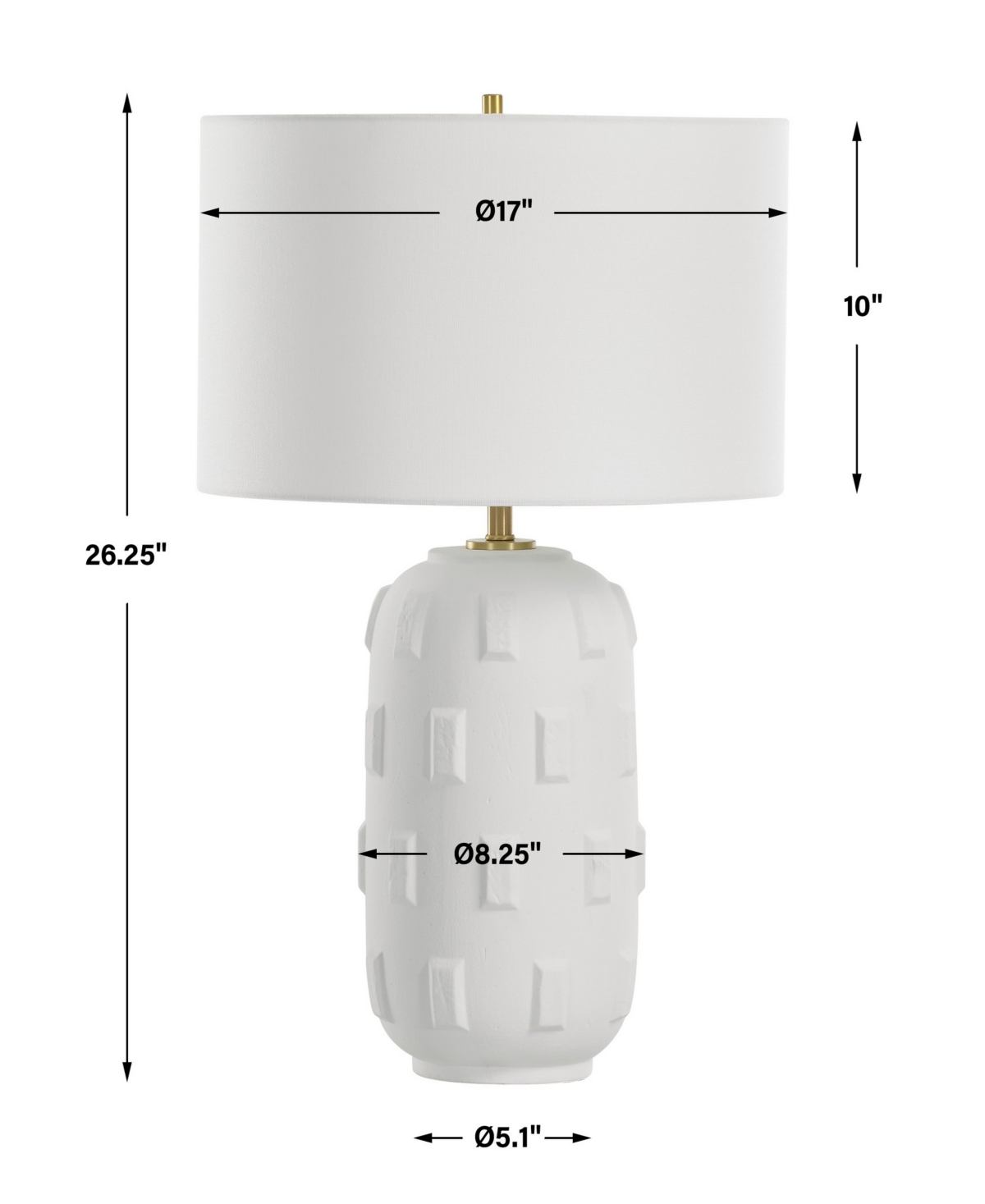 Uttermost 26.25" Emerie Table Lamp In White