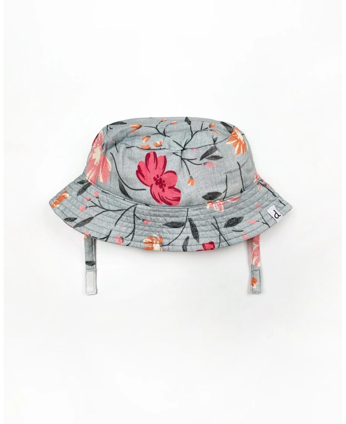Deux par Deux Baby Girls Baby Muslin Cotton Hat Light Blue With Printed Romantic Flowers - Light blue with printed romantic