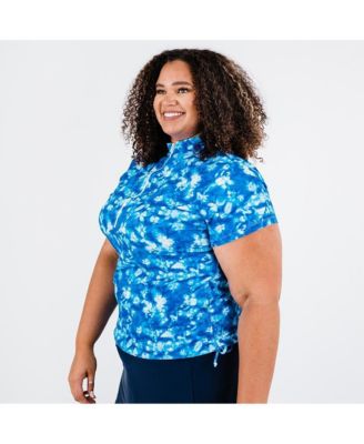 Plus Size Half-Zip Adele Swim Top