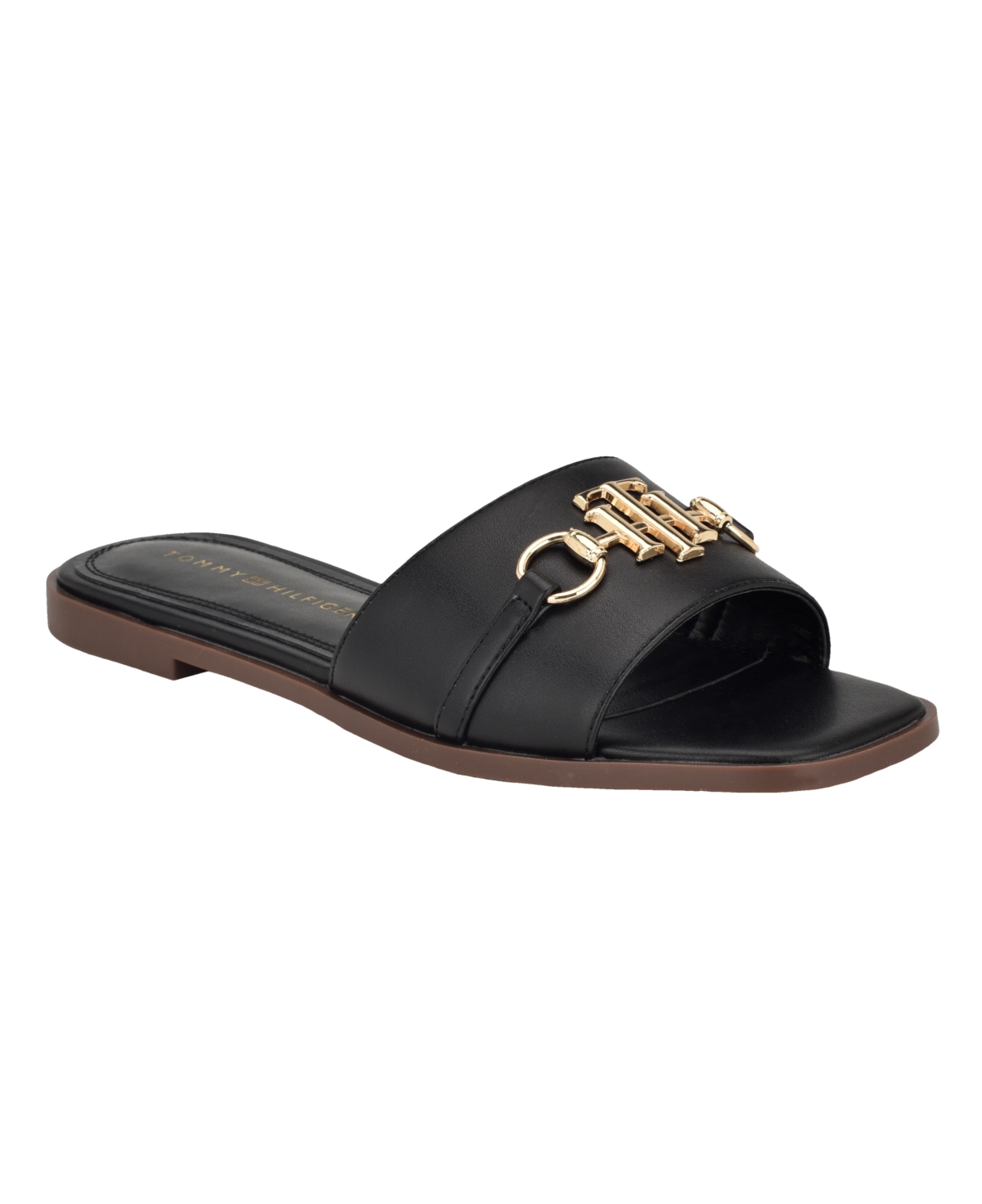 Shop Tommy Hilfiger Women's Pipper Ornamented Slide Sandals In Black