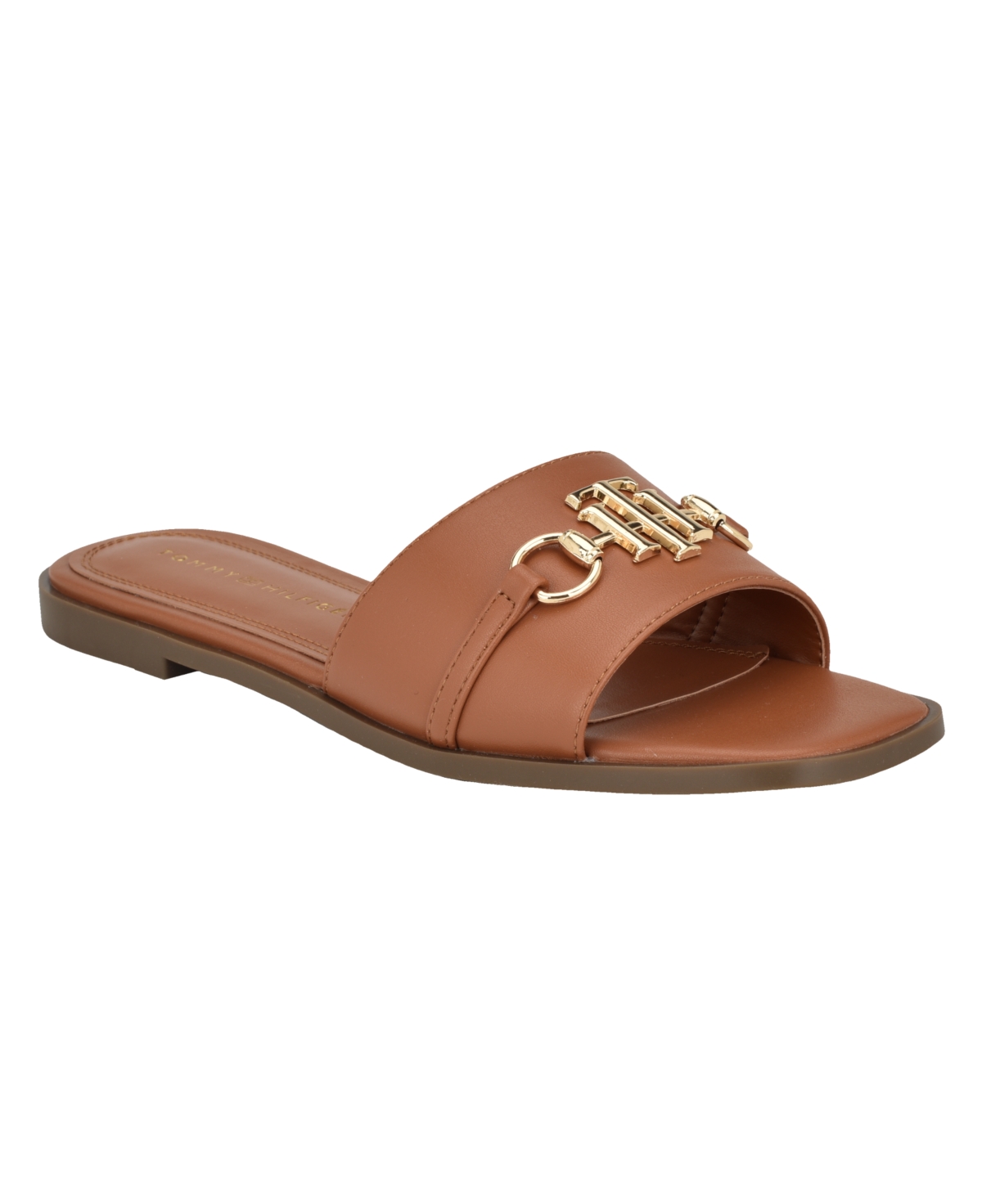 Shop Tommy Hilfiger Women's Pipper Ornamented Slide Sandals In Medium Brown