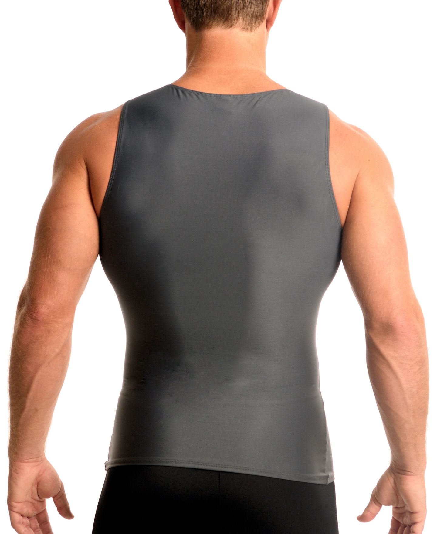Мужской топ Instaslim Big & Tall Compression Activewear Muscle Tank Top, цвет: Серый — фото 2