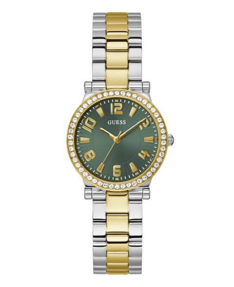 Аналоговые часы Guess унисекс, двухцветная нержавеющая сталь, 32 мм