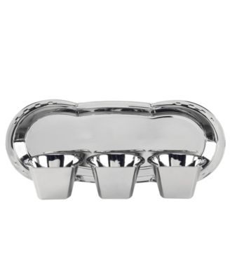 Derby Day at the Races Silver Plated 3-D Horseshoe 4 Pc Tray Set