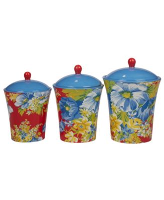 Certified International Blossom Set of 3 Canisters - Macy's