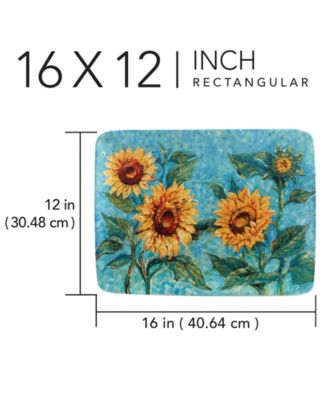Golden Sunflowers Rectangular Platter