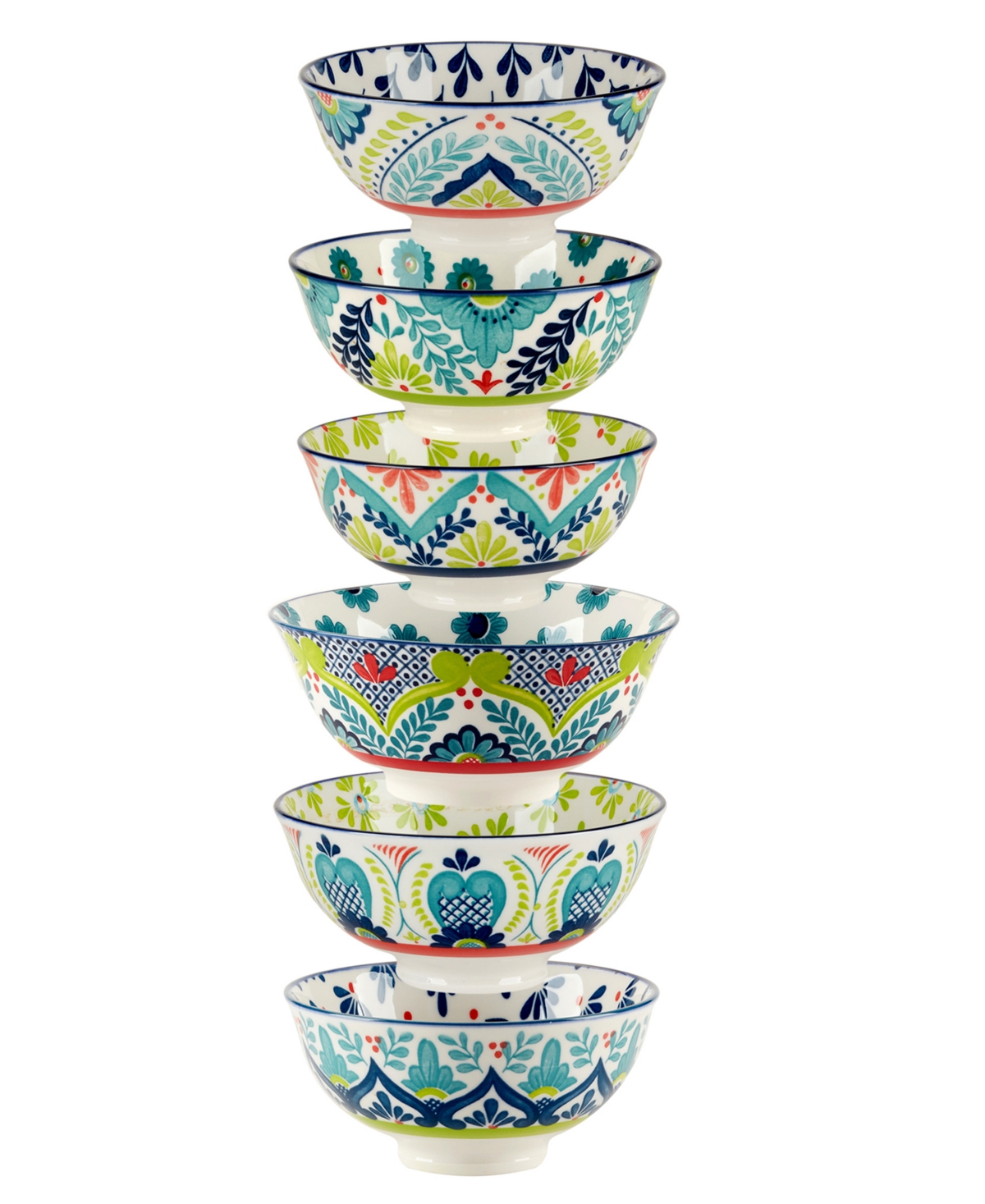 Certified International Talavera Set of 6 All Purpose Bowls, 6 Asst