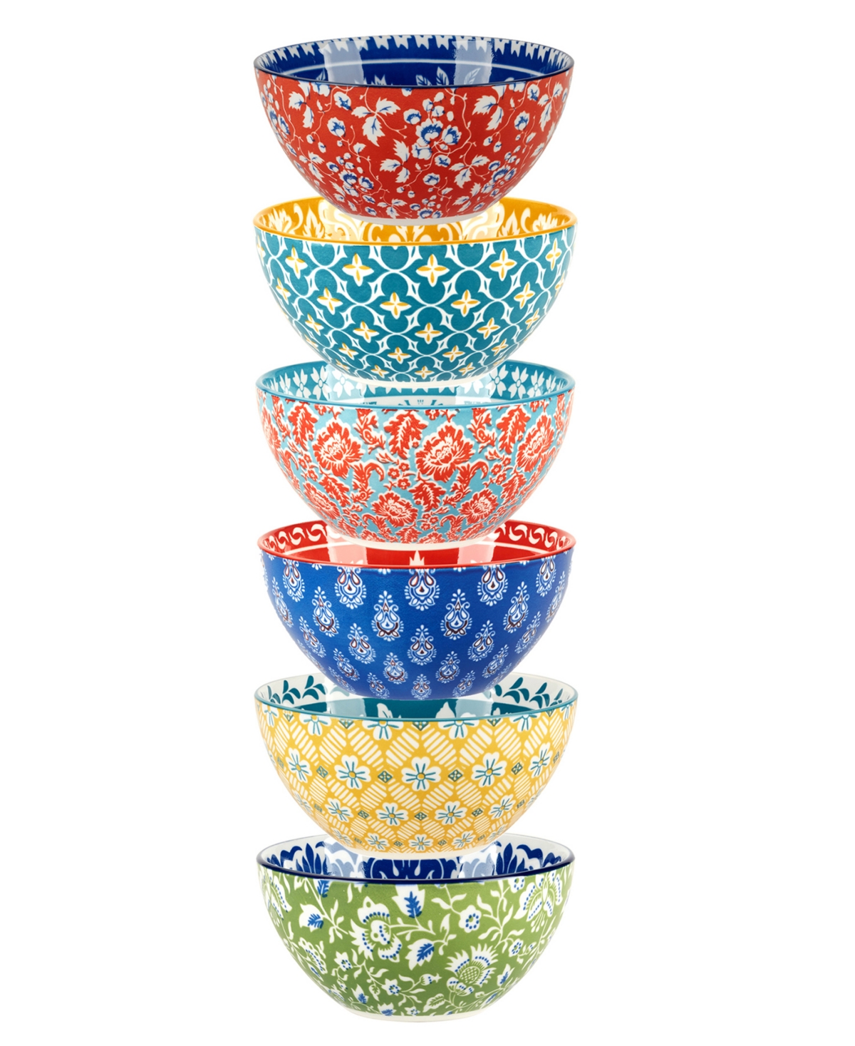 Certified International Panache Set of 6 All Purpose Bowls, 6 Asst