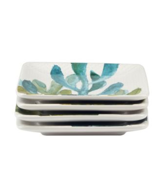 Cactus Verde Set of 4 Canape Plates, 6" 4 Asst