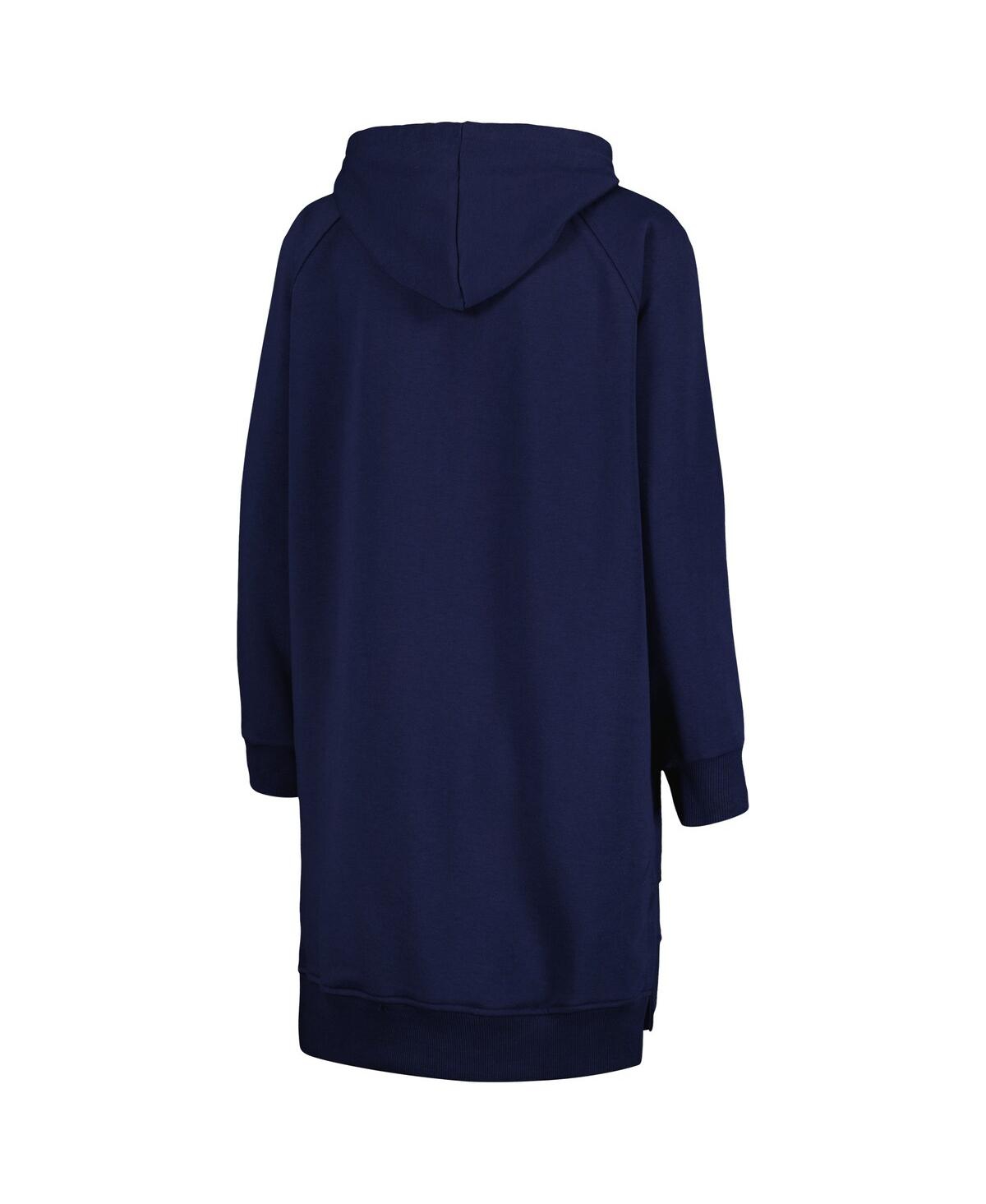 Gameday Couture Women's  Navy West Virginia Mountaineers Take A Knee Raglan Hooded Sweatshirt Dress In Navy