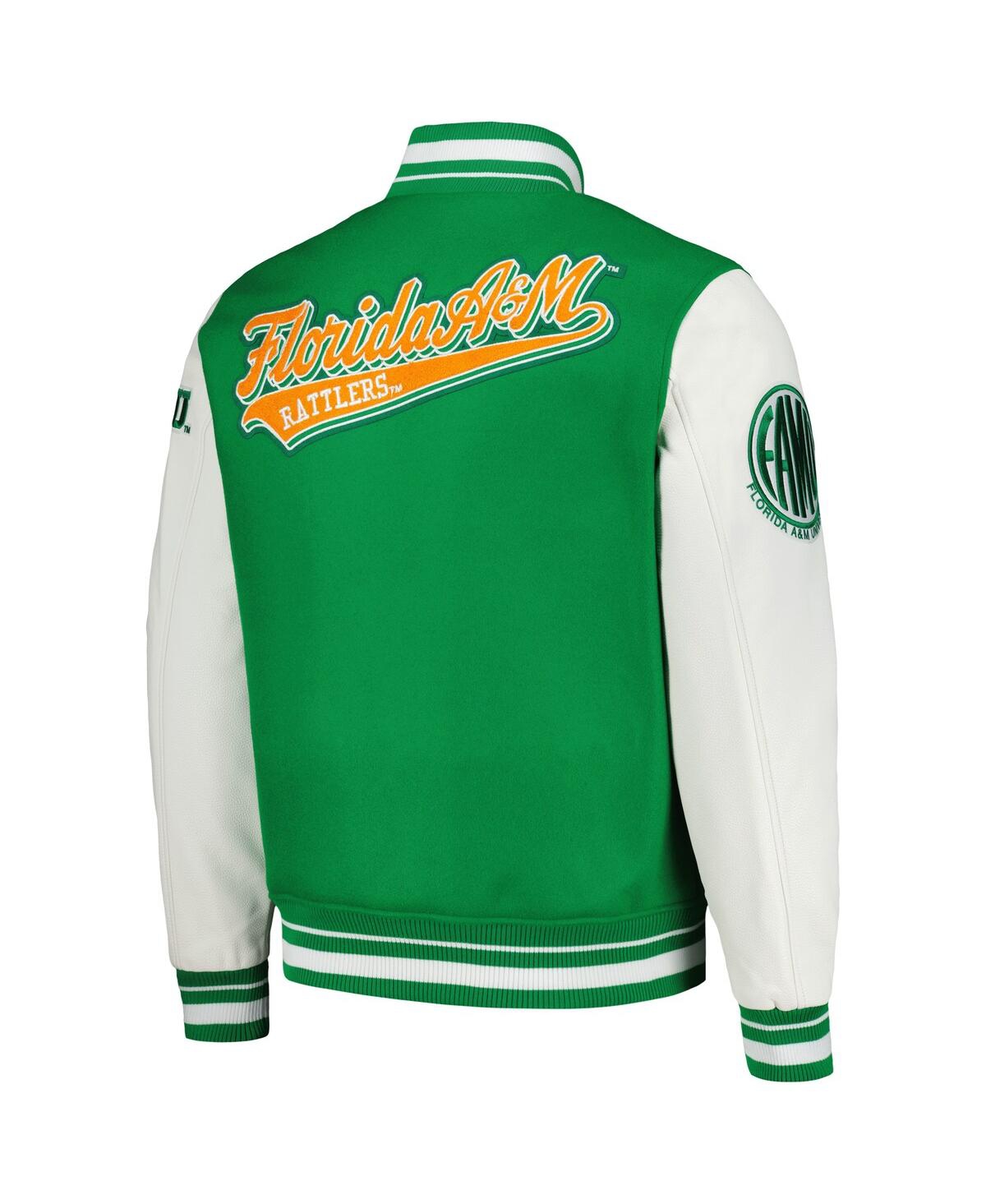 Shop Pro Standard Men's  Green Florida A&m Rattlers Script Wool Full-zip Varsity Jacket