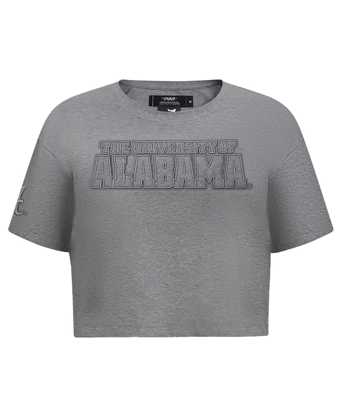 Shop Pro Standard Women's  Heather Charcoal Alabama Crimson Tide Tonal Neutral Boxy Cropped T-shirt