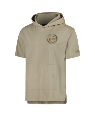 Men's Khaki Chicago Cubs Neutral Short Sleeve Hoodie T-shirt
