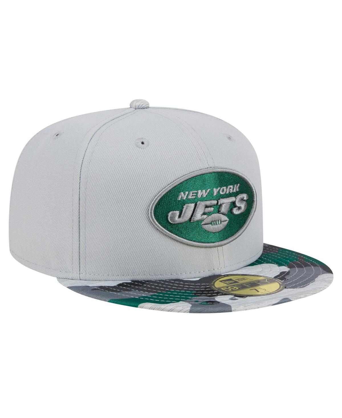 Men's New EraNew York Jets Active Camo 59FIFTY Fitted Hat - Gray