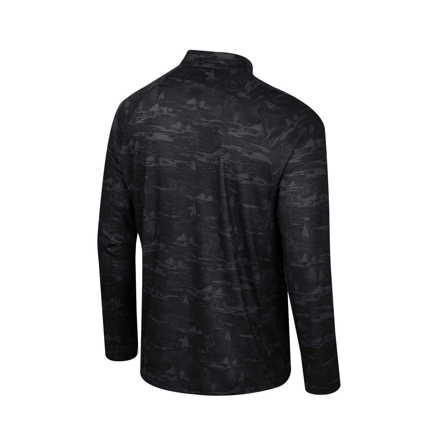 Мужская куртка Colosseum Black Iowa Hawkeyes Carson Raglan Quarter-Zip — фото 2