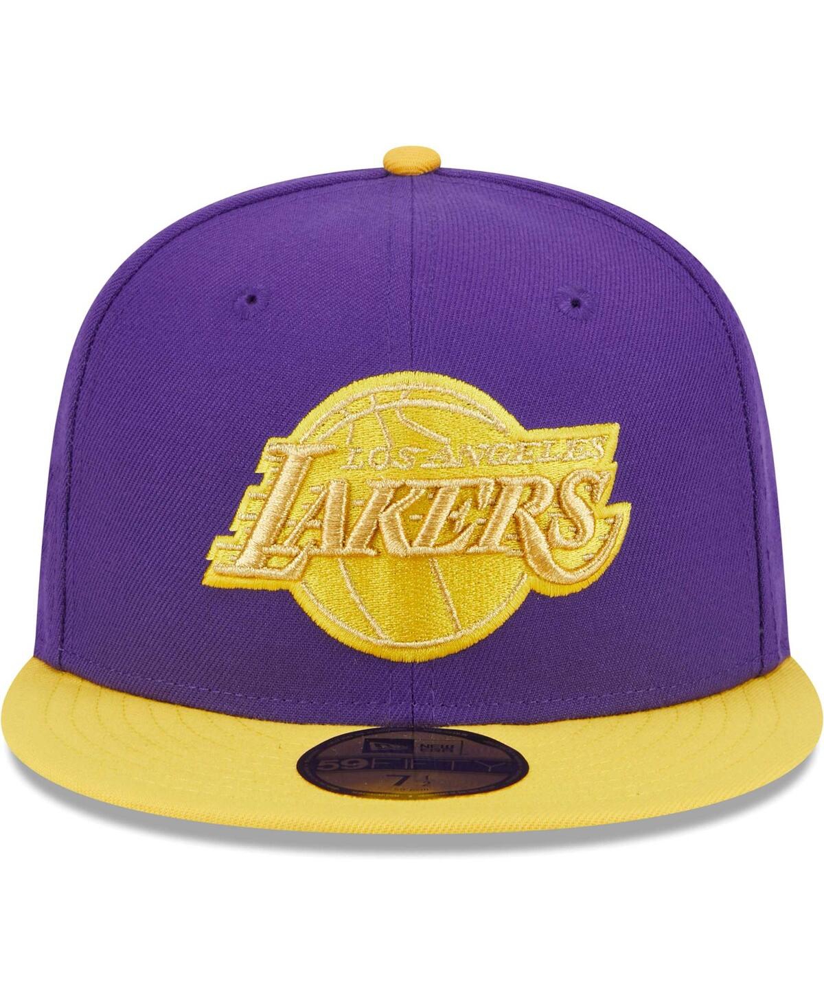 Men's New Era Gold Los Angeles Lakers Gameday Gold Pop Stars 59FIFTY Fitted Hat - Gold