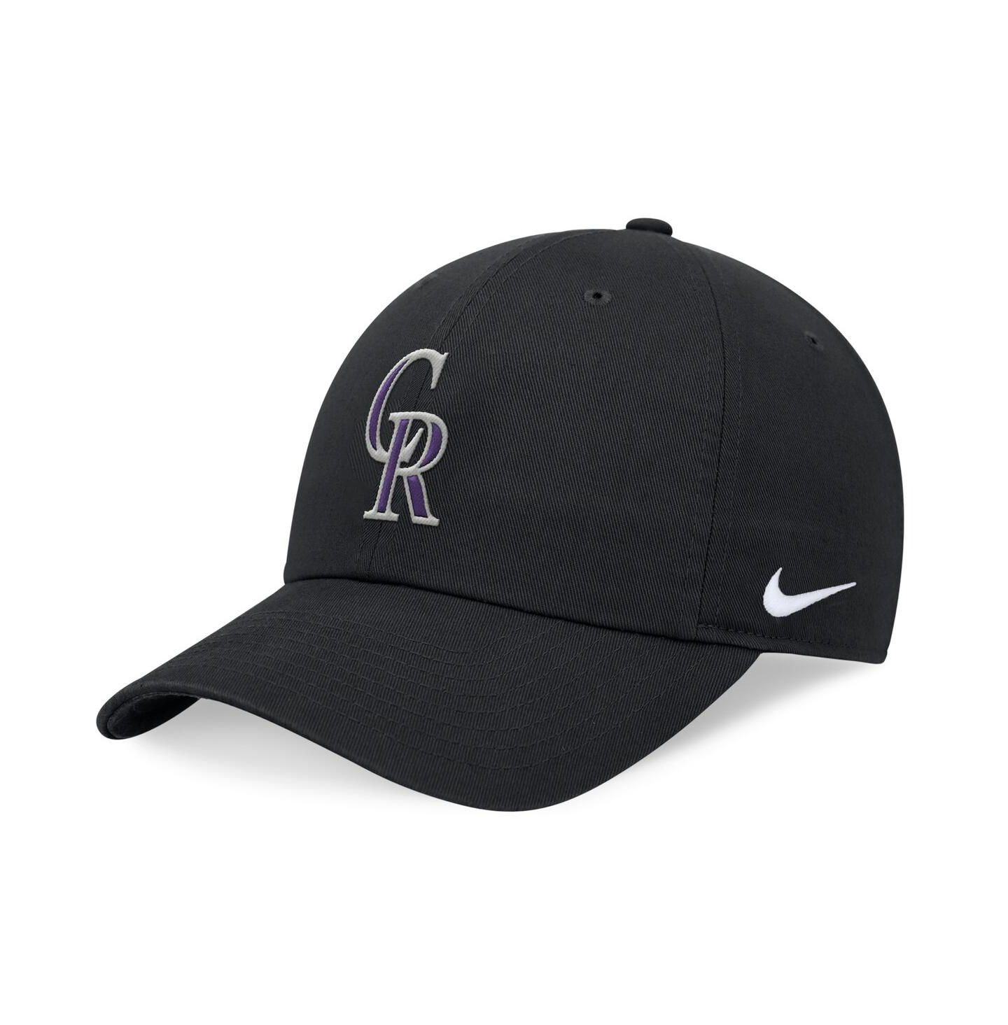 Мужская кепка Nike Black Colorado Rockies Evergreen Club Adjustable Hat — фото 1