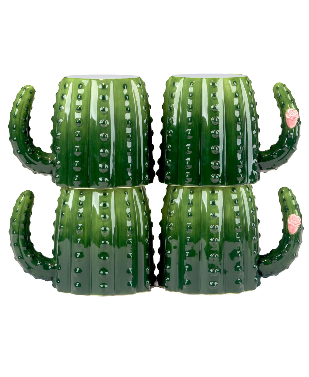 Cactus Verde 3-d Set of 4 Mugs - Miscellaneous