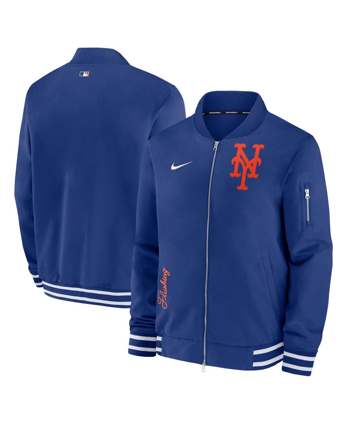 Men's Nike Royal New York Mets Authentic Collection Full-Zip Bomber Jacket - Royal