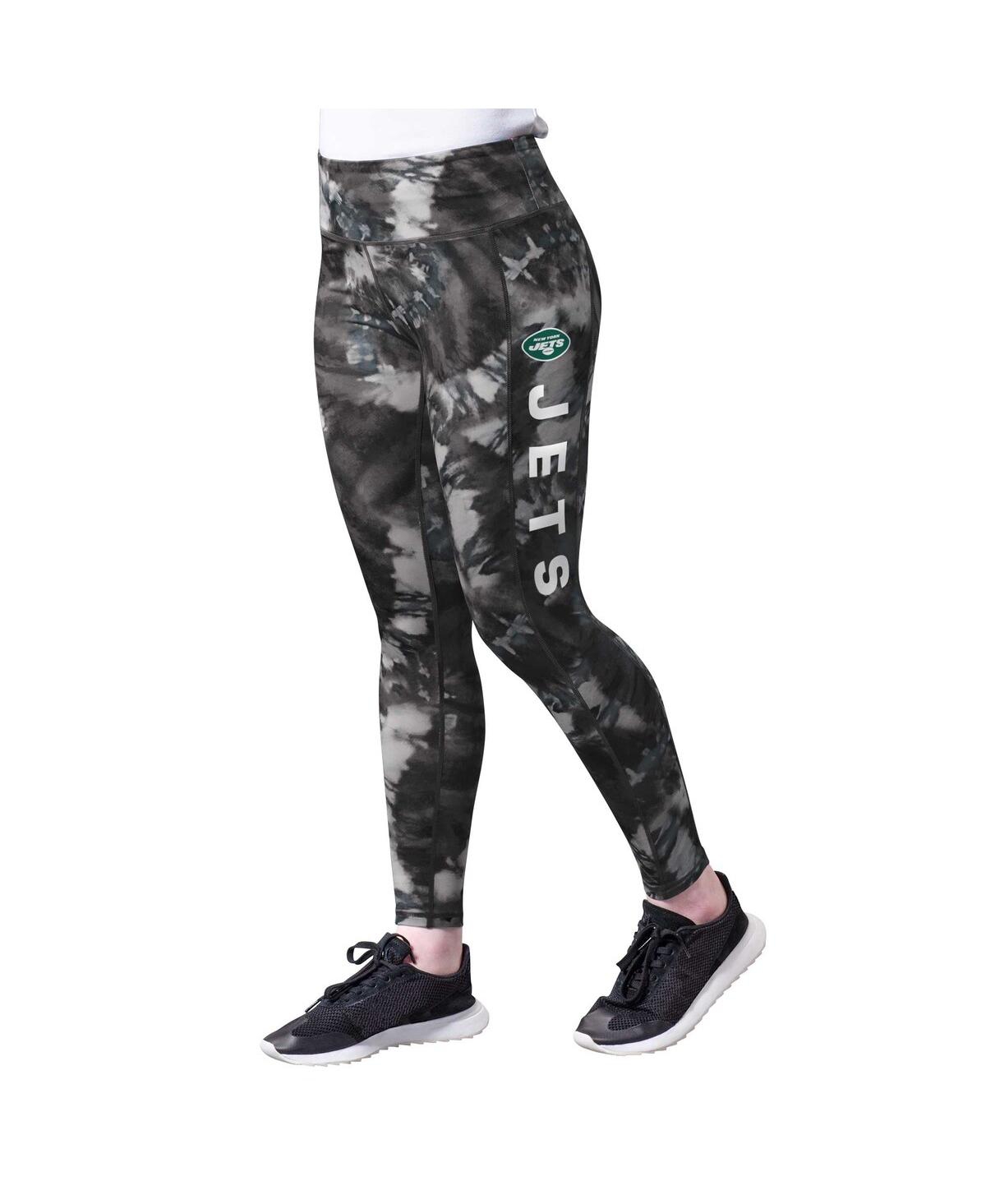 Msx By Michael Strahan Women's  Black New Orleans Saints Aubrey Tie-dye Leggings In Black