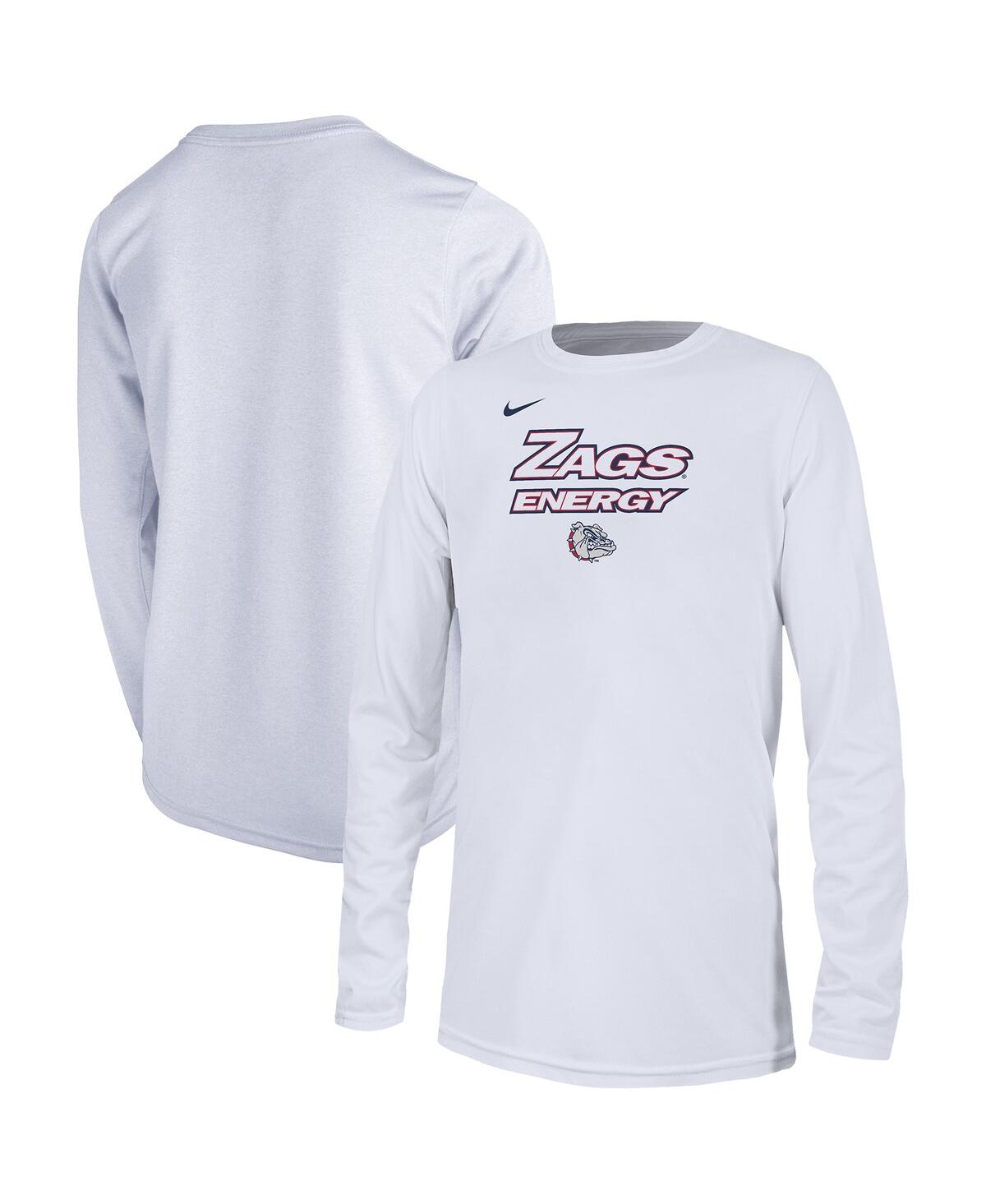 Nike Kids' Big Boys  White Gonzaga Bulldogs 2024 On-court Bench Energy T-shirt