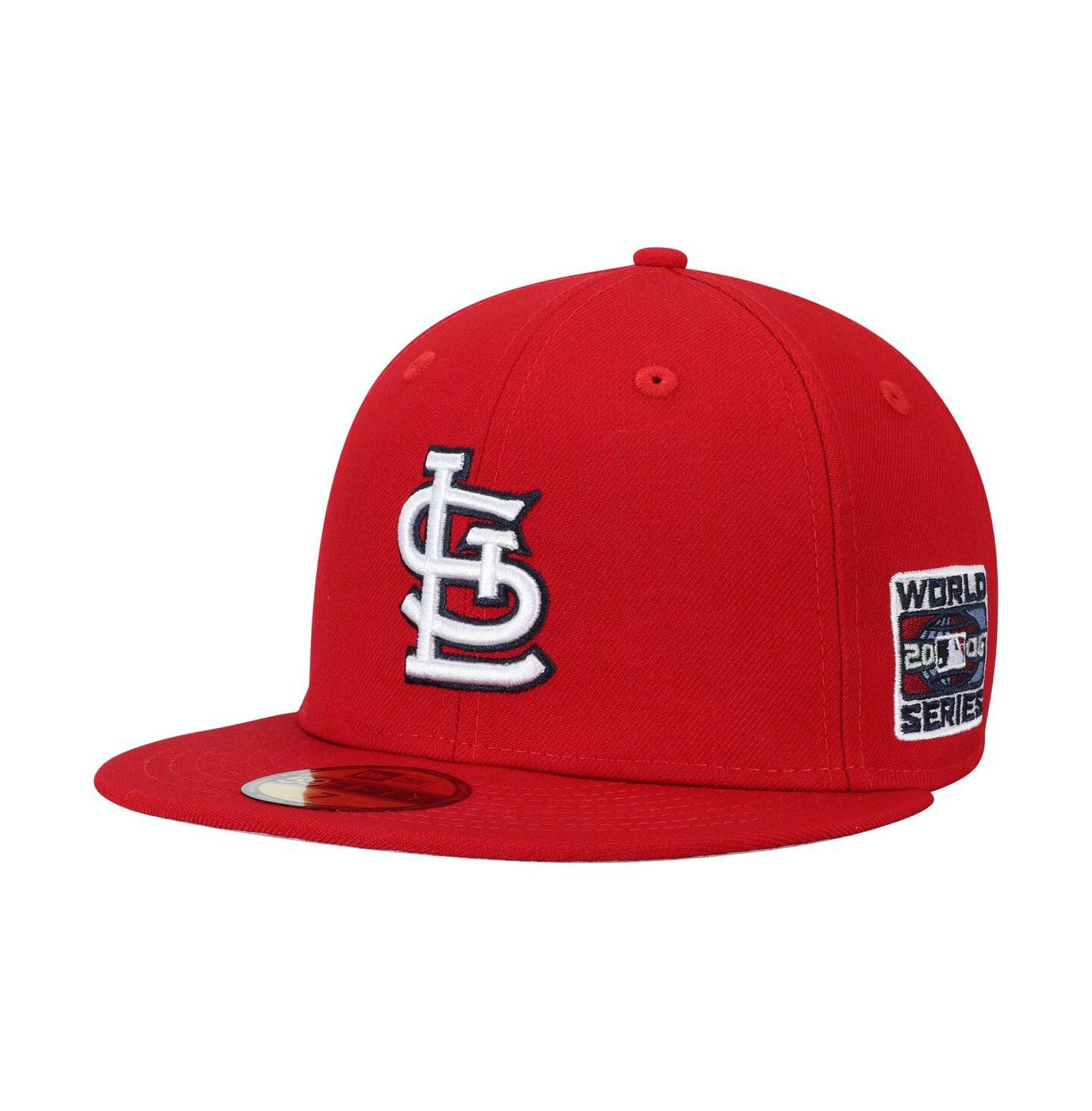Мужская кепка New Era Red St. Louis Cardinals 2006 World Series Wool 59FIFTY Fitted Hat — фото 1