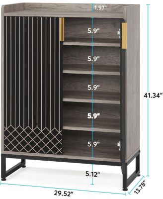 25-Pair 5-Tier Shoe Cabinet with Doors and Freestanding Storage Organizer for Bedroom, Hallway, Living Room