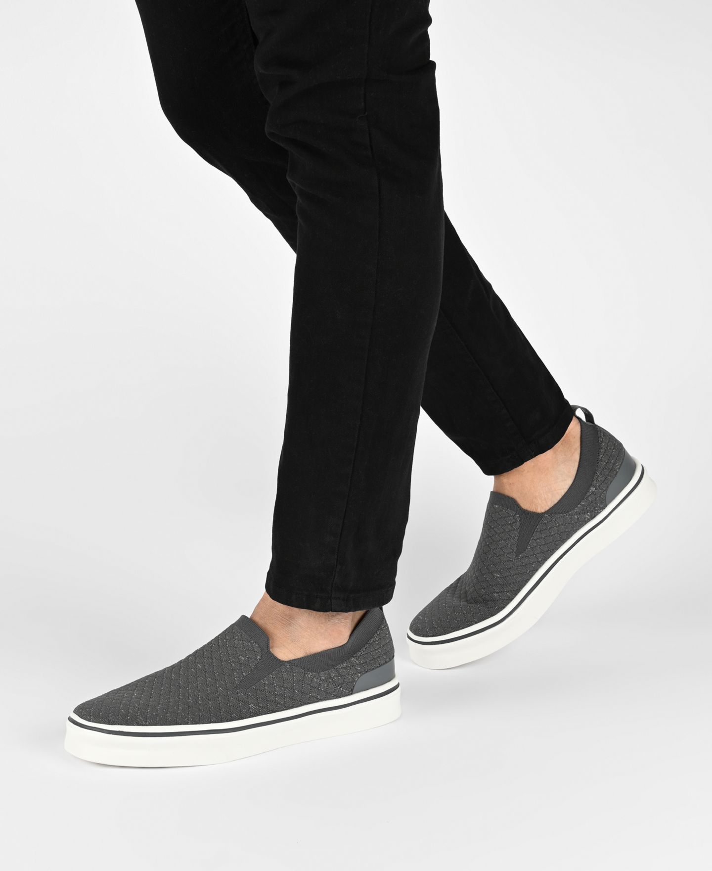 Мужские кроссовки Vance Co. Hamlin Casual Knit Slip-on, цвет: Чёрный — фото 8