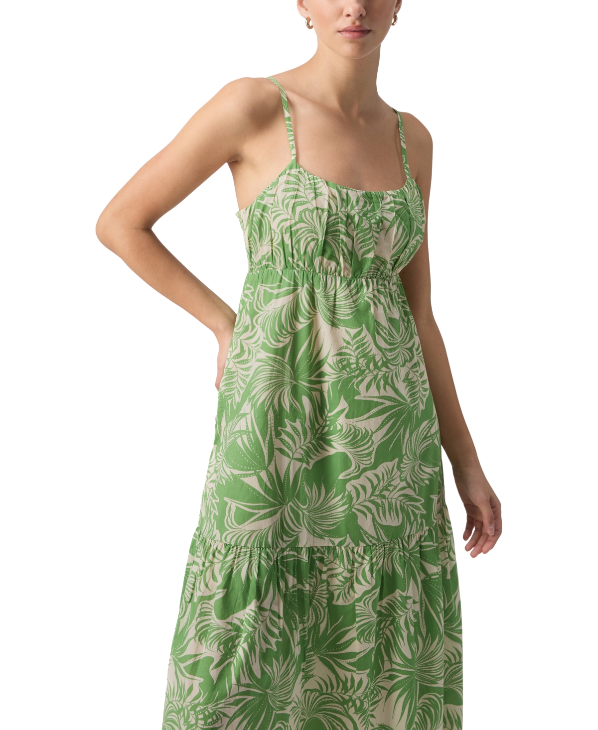 Shop Sanctuary Women's Printed Dropped-seam Maxi Dress In Cool Palm