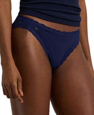 Women's Cotton & Lace Jersey Bikini Brief Underwear 4L0076