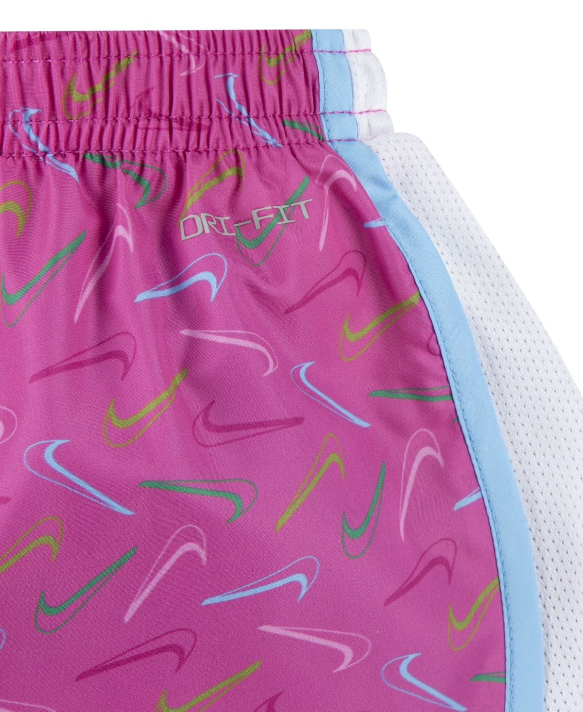 Nike Toddler Girls Dri-fit Swoosh Logo Short Sleeve Tee and Printed Shorts Set