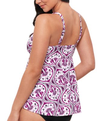 Swim Solutions Women's Tiletale V-Neck Tankini Top, Created for Macy's 