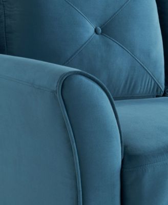 56.3" W Polyester Harvard Loveseat with Curved Arms