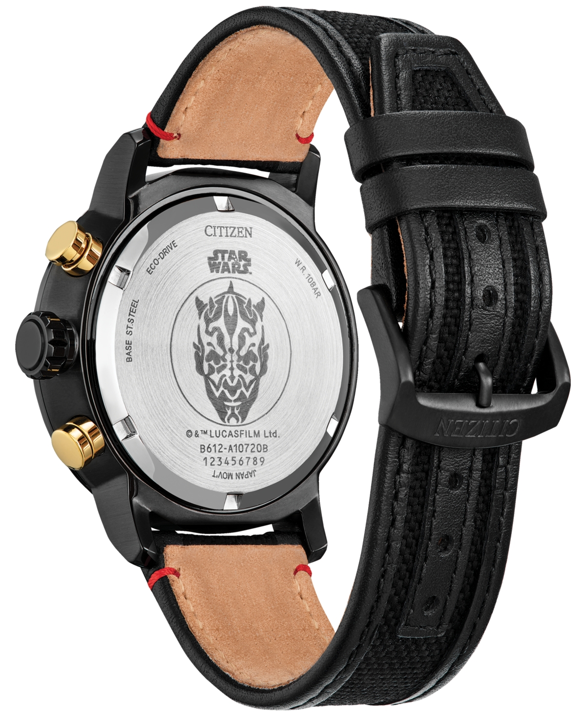 Citizen Eco-drive Men's Chronograph Star Wars Darth Maul Mastermind Black Nylon & Leather Strap Watch 44mm In No Color