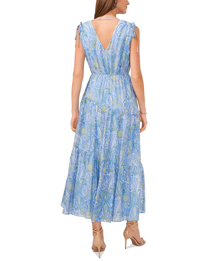 Vince Camuto Women's Printed V-Neck Sleeveless Maxi Dress - Macy's