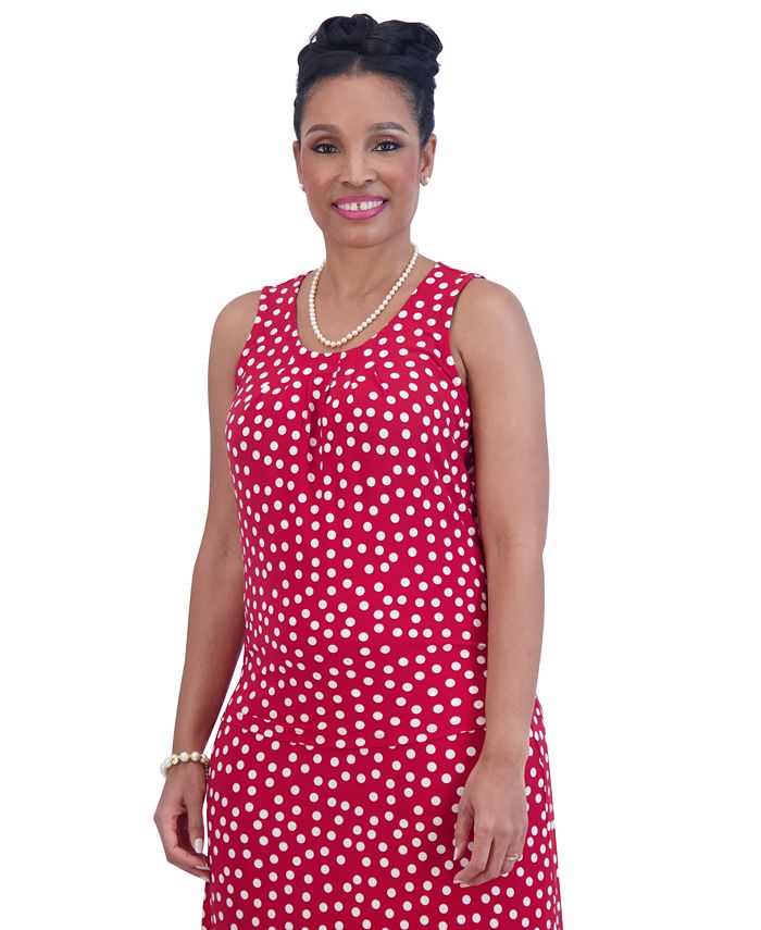 Satin Dot Print Sleeveless Top