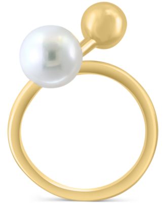 EFFY&reg; Freshwater Pearl (8mm) Abstract Statement Ring in 14k Gold