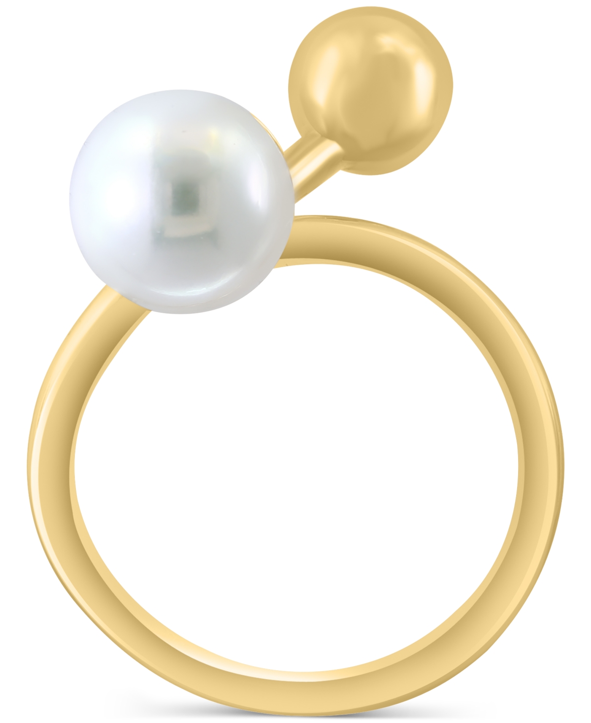 Shop Effy Collection Effy Freshwater Pearl (8mm) Abstract Statement Ring In 14k Gold In Yellow Gol