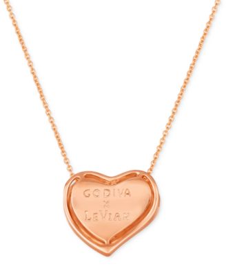 GODIVA x Le Vian&reg; Chocolate Ganache Heart Pendant Necklace Featuring Chocolate Diamond (5/8 ct. t.w.) in 14k Gold (Also Available in Rose Gold)
