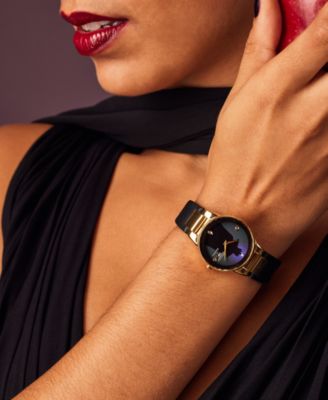 Eco-Drive Women's Disney Evil Queen Black Leather Strap Watch 30mm Gift Set