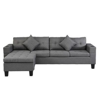 L-Shaped Sectional Sofa Set with Chaise Lounge