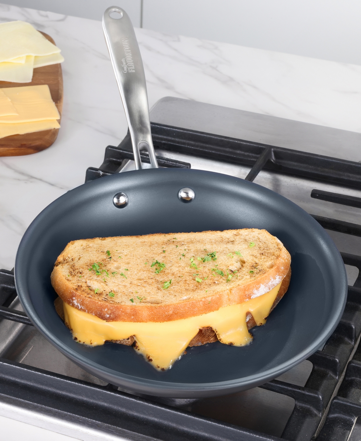 Guy Fieri 's Flavortown Hard-anodized Laser Titanium Aluminum 10" Frying Pan In Charcoal