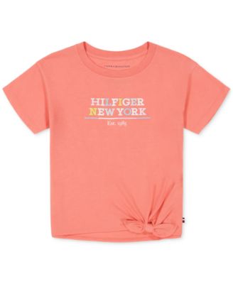 Tommy Hilfiger - Toddler Girls Tie-Front Logo Graphic T-Shirt