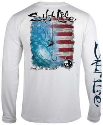 Salt Life - Men's Hook Line Sinker Salute Graphic Long-Sleeve Performance T-Shirt