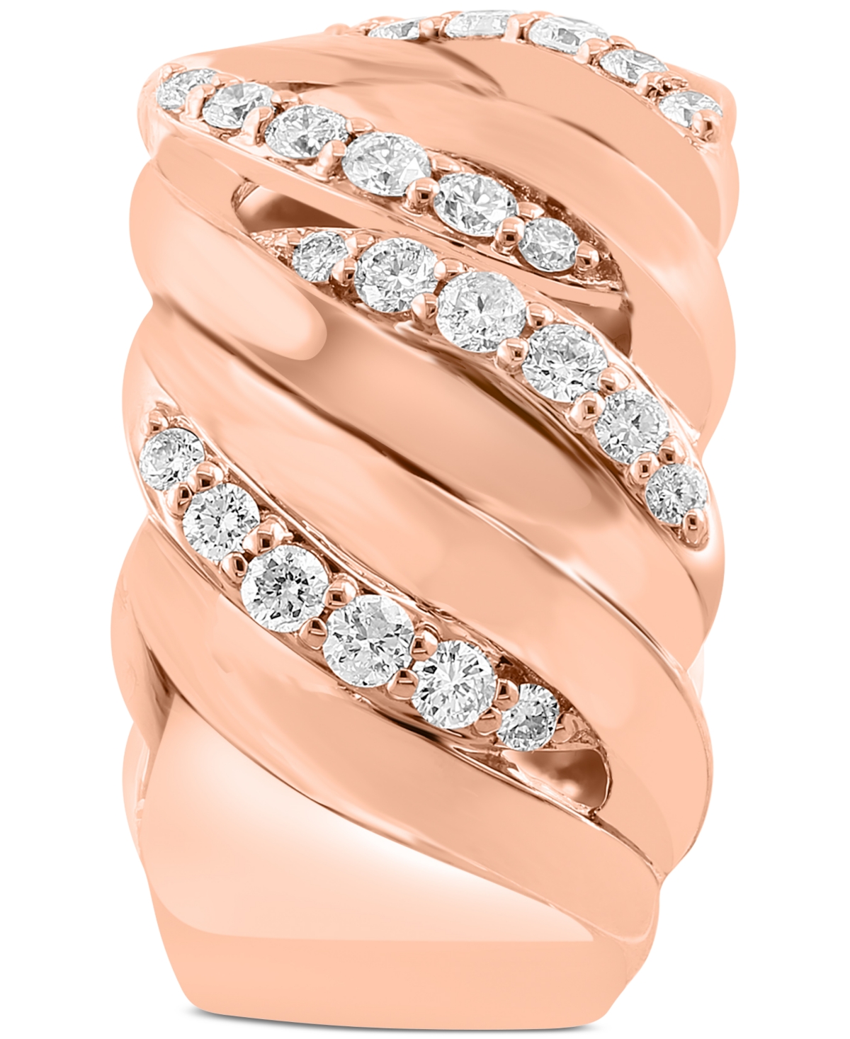 Effy Collection Effy Diamond Chain Link Inspired Statement Ring (7/8 Ct. T.w.) In 14k Rose Gold In Rose Gld