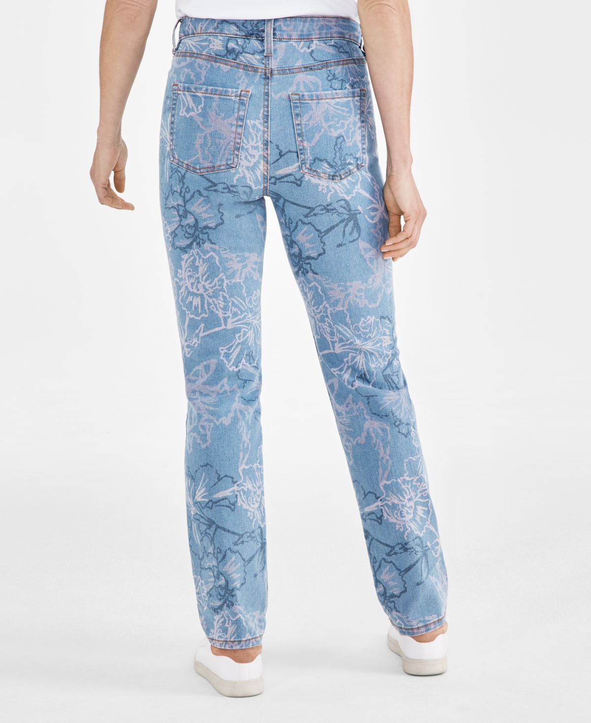 Style & Co Women's High-Rise Straight-Leg Printed Jeans, Created for Macy's